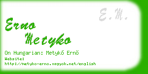 erno metyko business card
